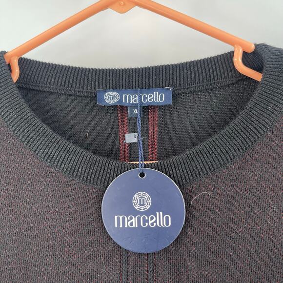 MARCELLO Sweater Extra Large NWT Extra Fine Merino Wool Blend Chocolate Black - Picture 3 of 8